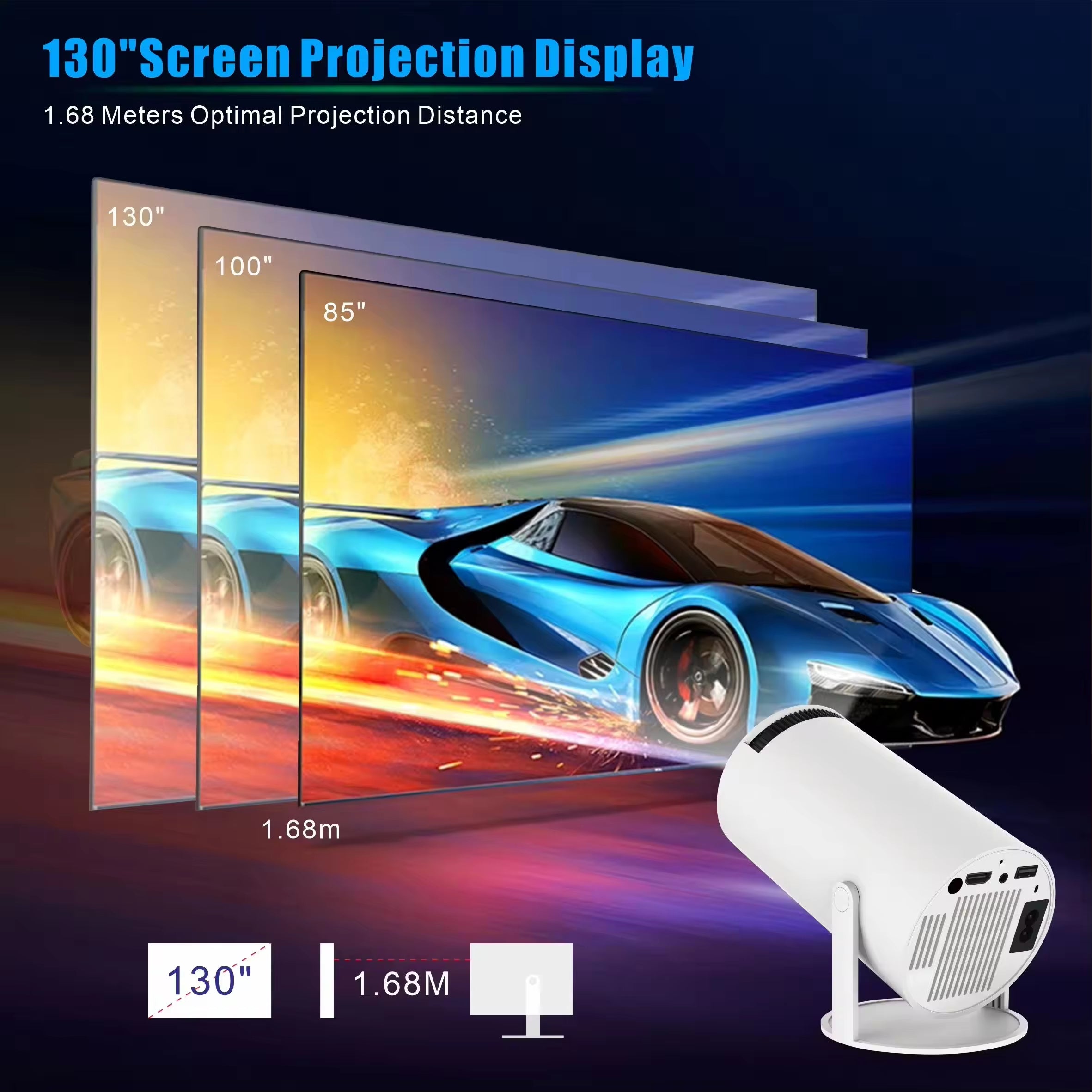 Factory Newest Projector 720P Hy300 Full Hd Kids Education Home Theater Mini 720P Projector Portable Video Projector